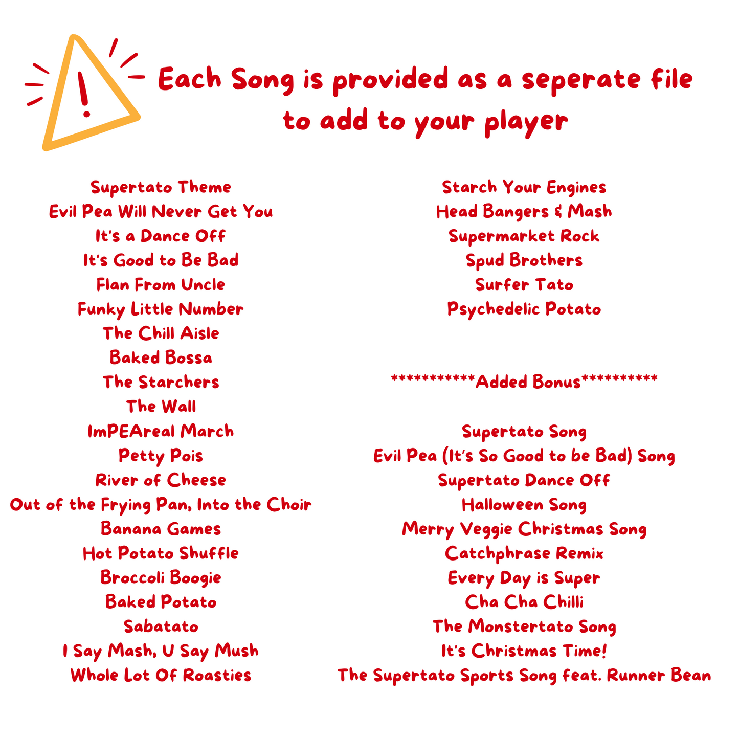 Supertato Songs